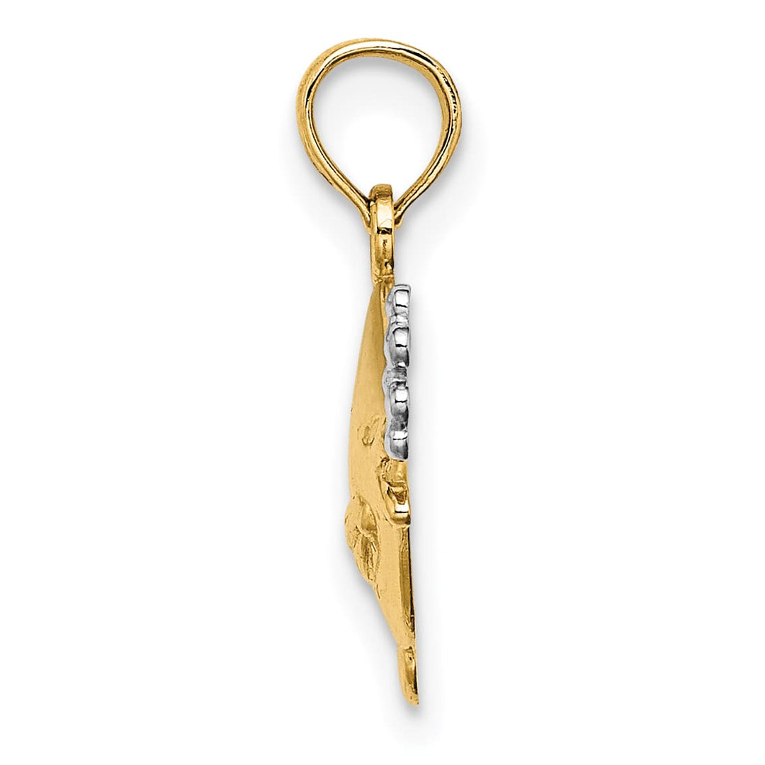 10K Yellow Gold 2-D Tropical Fish with Bubbles Charm