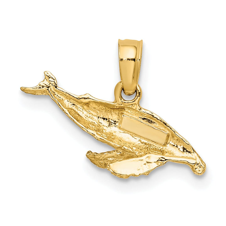 10K Yellow Gold 2-D Whale Charm, Large