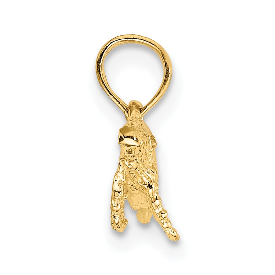 10K Yellow Gold 2-D Whale Charm, Large