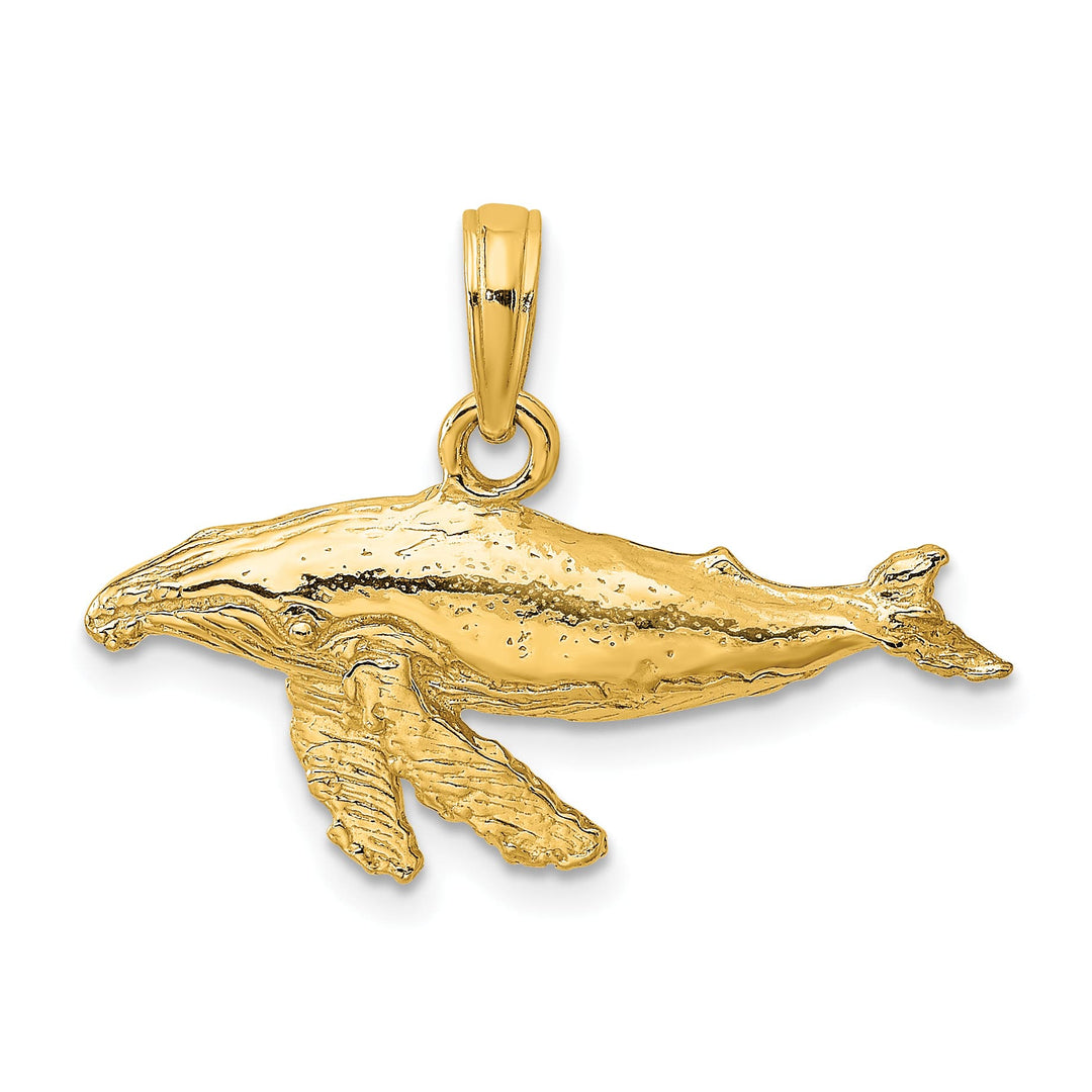 10K Yellow Gold 2-D Whale Charm, Small