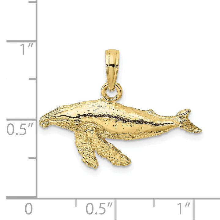 10K Yellow Gold 2-D Whale Charm, Small