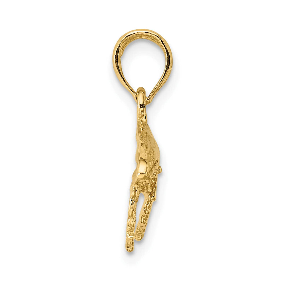10K Yellow Gold 2-D Whale Charm, Small