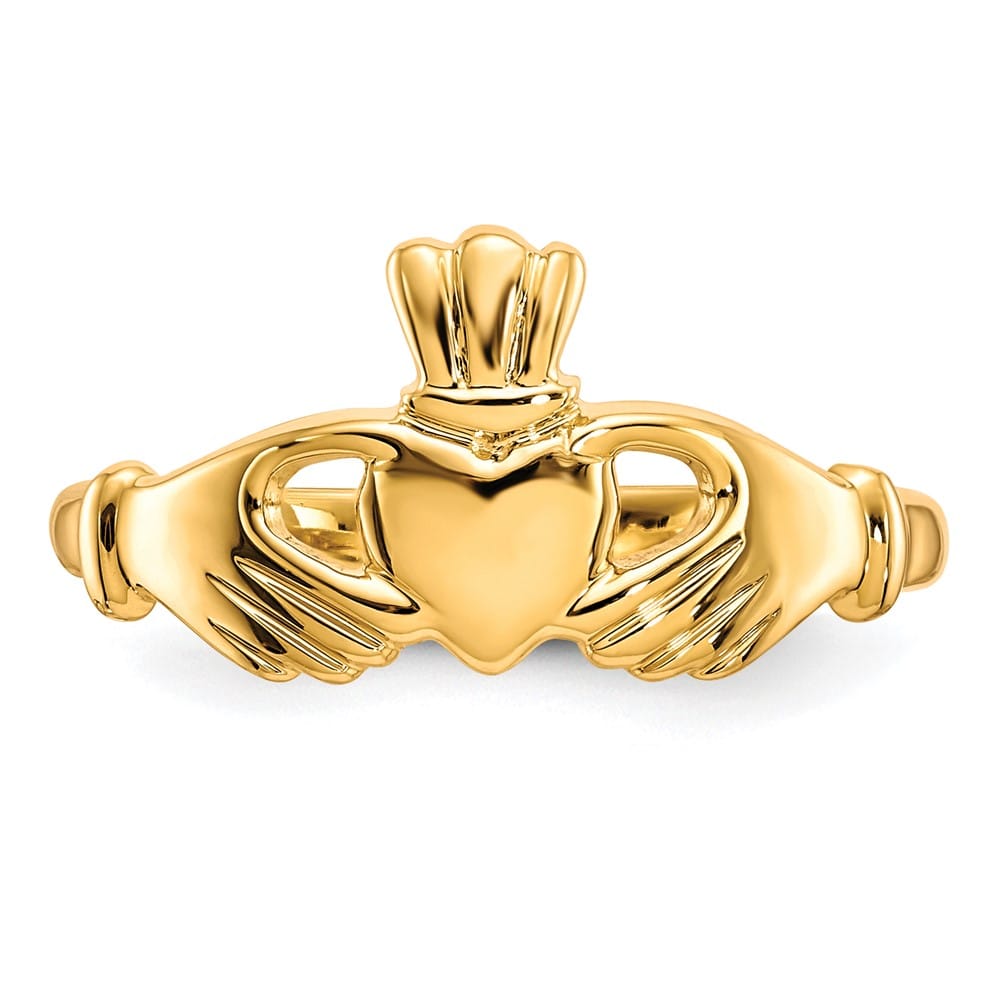 10k Yellow Gold 2 mm 8.9 mm Top Polished Ladies Claddagh Ring