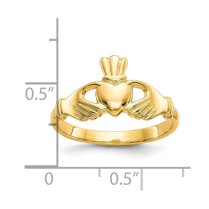 10k Yellow Gold 2 mm 8.9 mm Top Polished Ladies Claddagh Ring