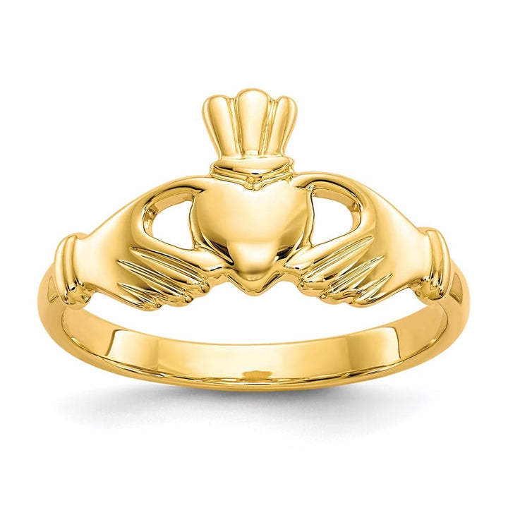 10k Yellow Gold 2 mm 8.9 mm Top Polished Ladies Claddagh Ring