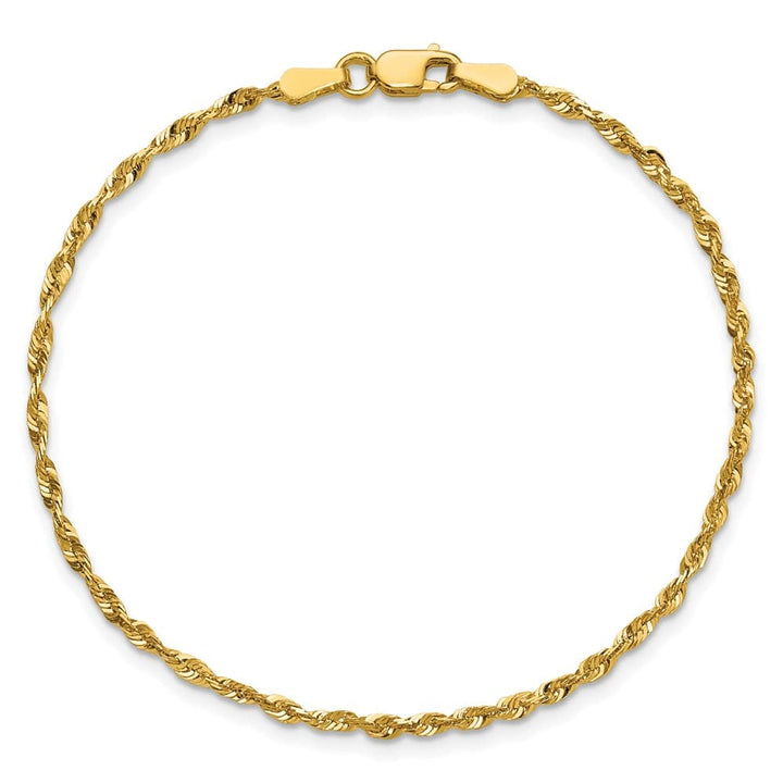 10K Yellow Gold 2 mm D.C. Extra-Light Rope Anklet