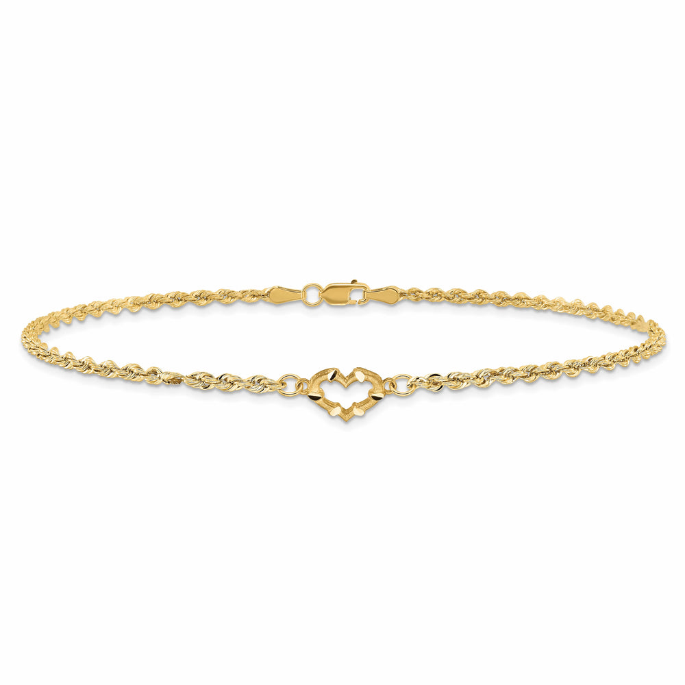 10K Yellow Gold 2 mm D.C. Rope Anklet