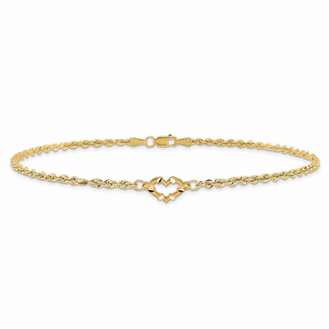 10K Yellow Gold 2 mm D.C. Rope Anklet