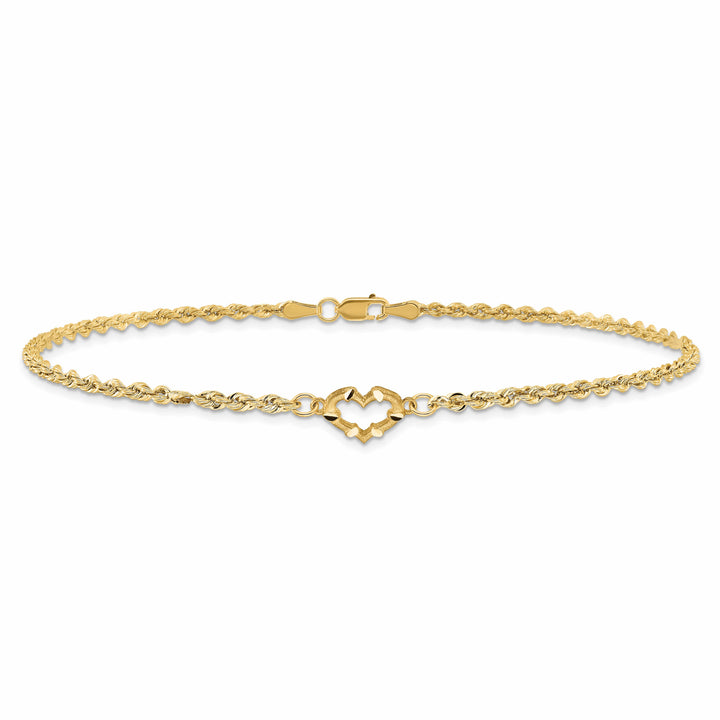 10K Yellow Gold 2 mm D.C. Rope Anklet