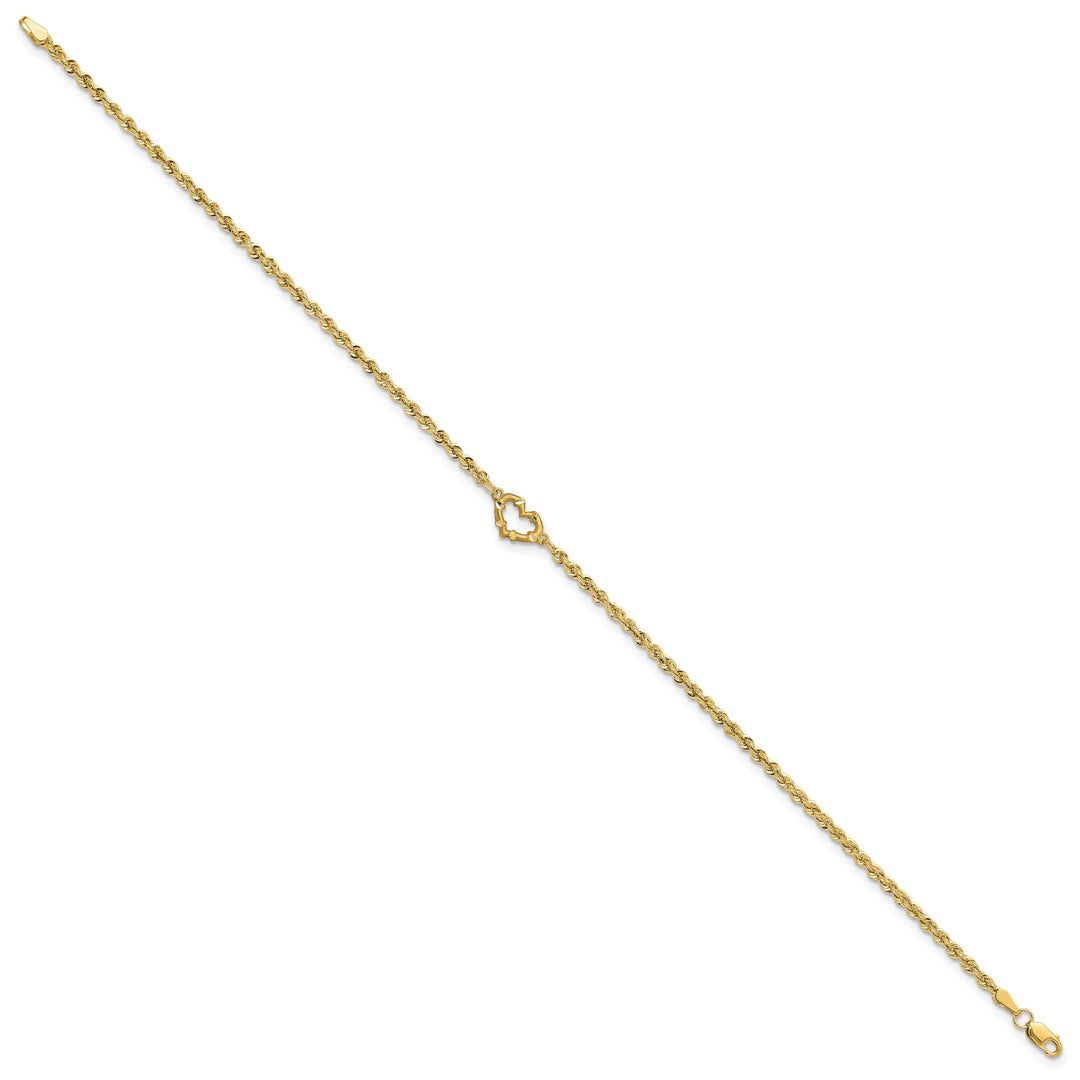 10K Yellow Gold 2 mm D.C. Rope Anklet