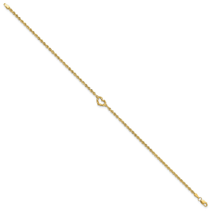 10K Yellow Gold 2 mm D.C. Rope Anklet