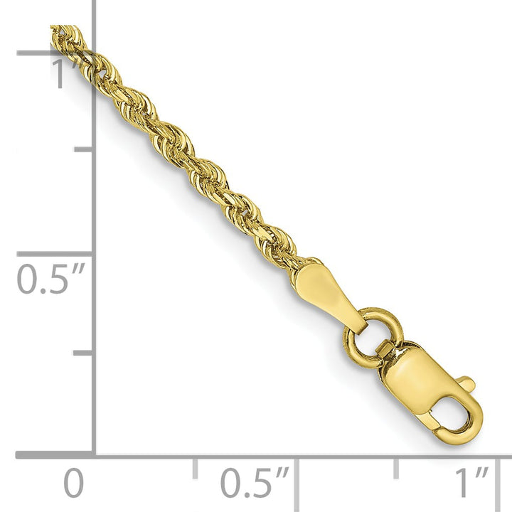 10K Yellow Gold 2 mm D.C. Rope Anklet