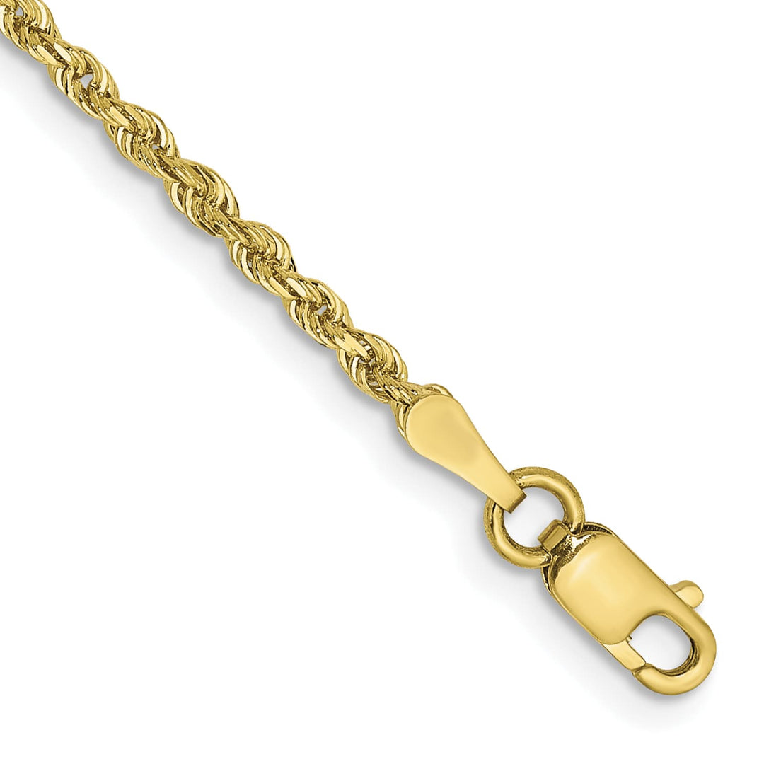 10K Yellow Gold 2 mm D.C. Rope Anklet