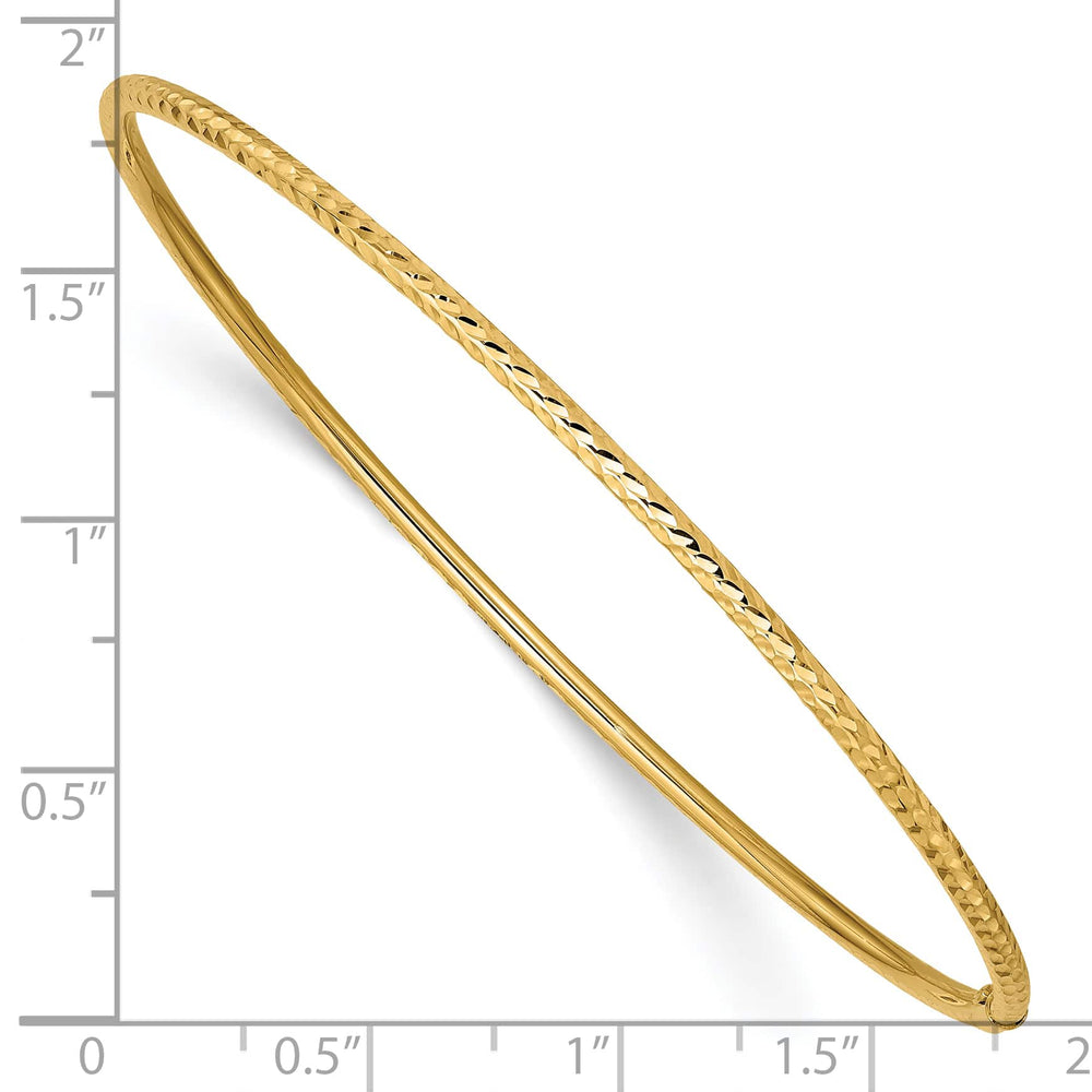 10K Yellow Gold 2 mm D.C. Slip On Bangle