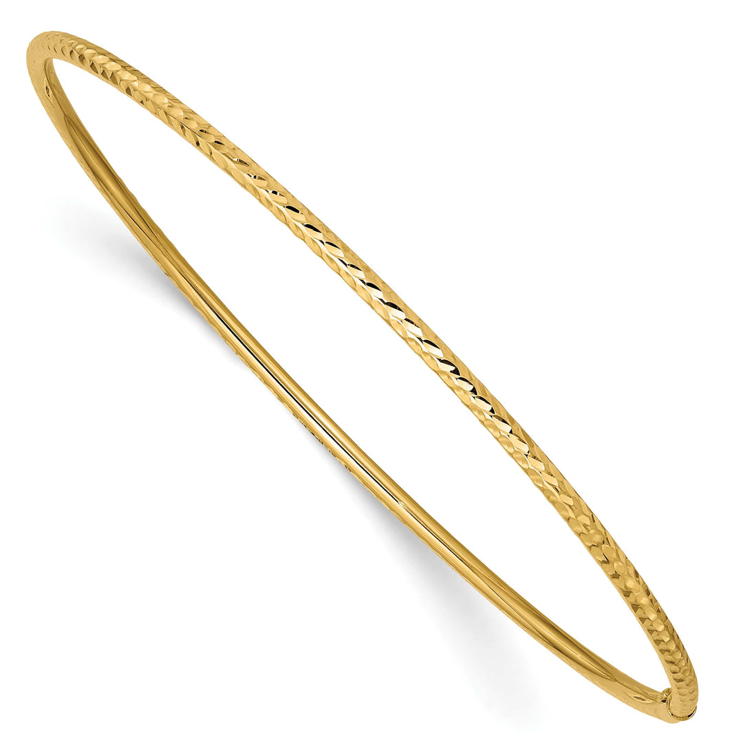 10K Yellow Gold 2 mm D.C. Slip On Bangle