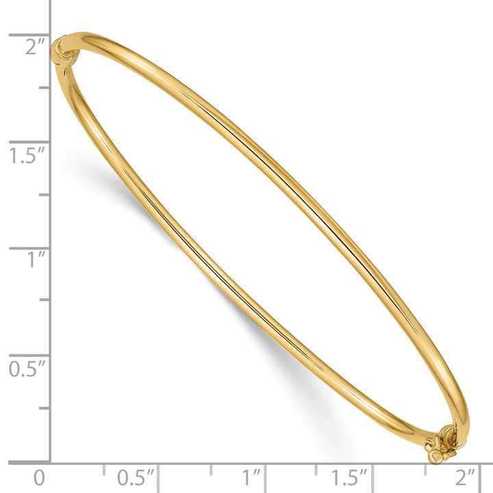 10K Yellow Gold 2 mm Hinged Bangle