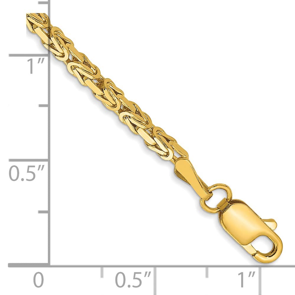 10K Yellow Gold 2mm Byzantine Chain