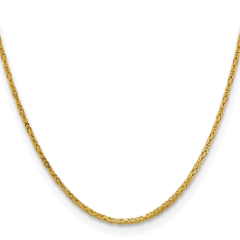 10K Yellow Gold 2mm Byzantine Chain