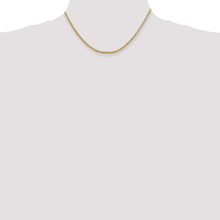 10K Yellow Gold 2mm Byzantine Chain Size 16