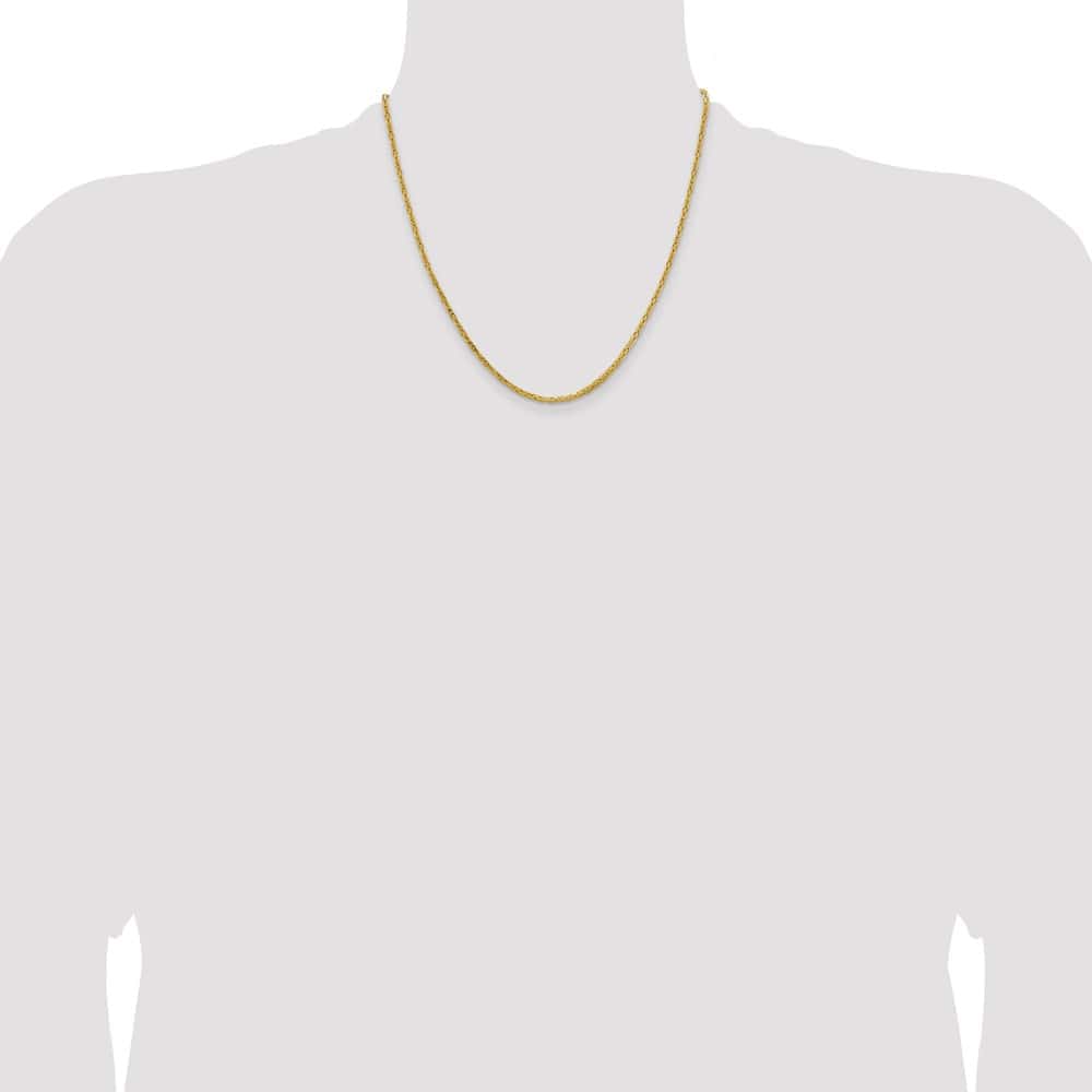 10K Yellow Gold 2mm Byzantine Chain Size 20