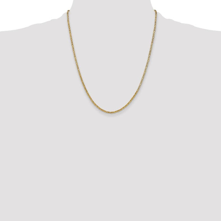 10K Yellow Gold 2mm Byzantine Chain Size 22