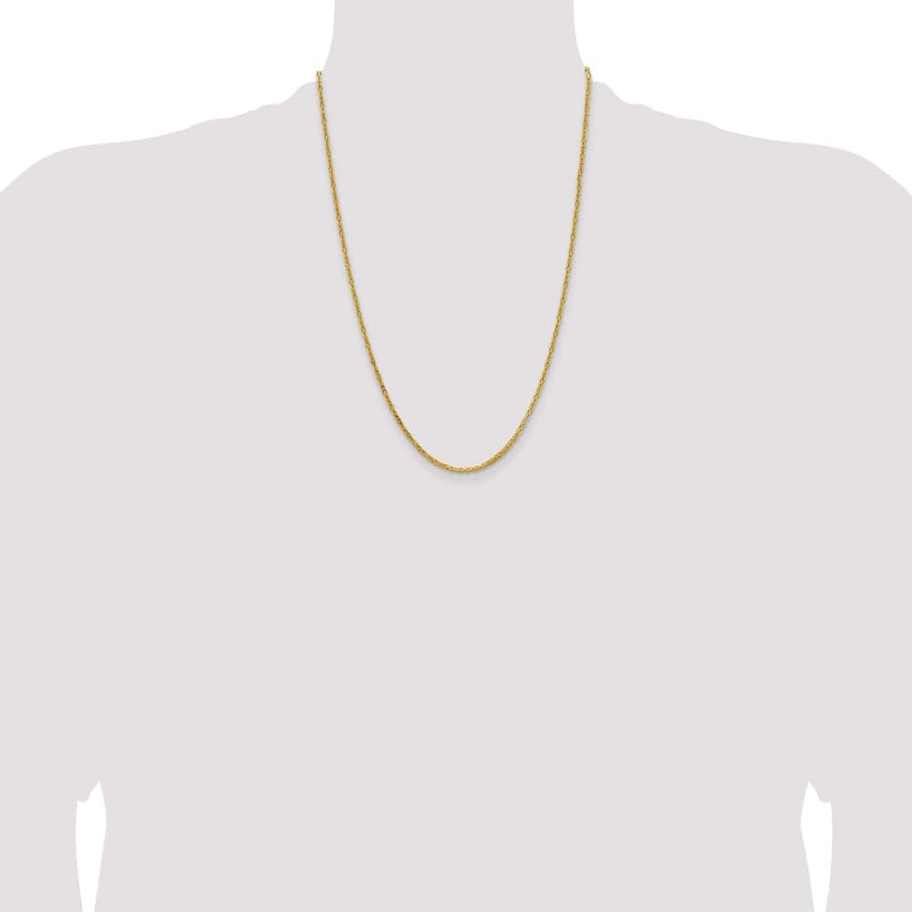 10K Yellow Gold 2mm Byzantine Chain Size 24