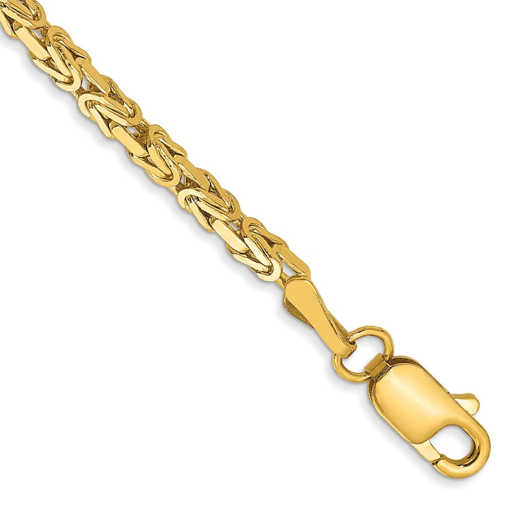 10K Yellow Gold 2mm Byzantine Chain Size 7