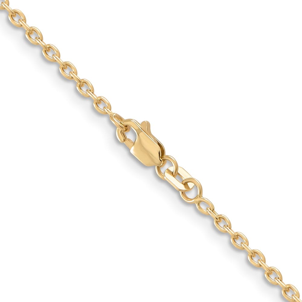 10K Yellow Gold 2mm Round Open Link Cable Chain