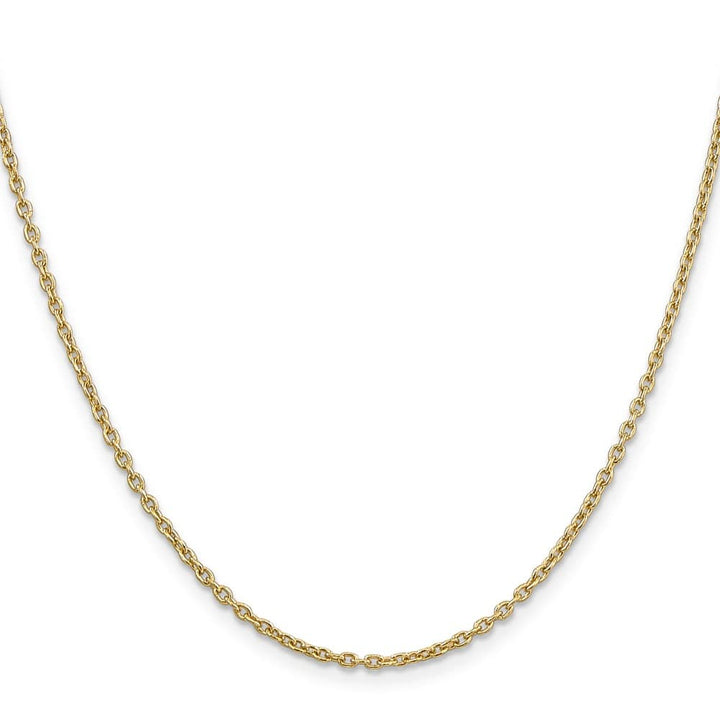 10K Yellow Gold 2mm Round Open Link Cable Chain