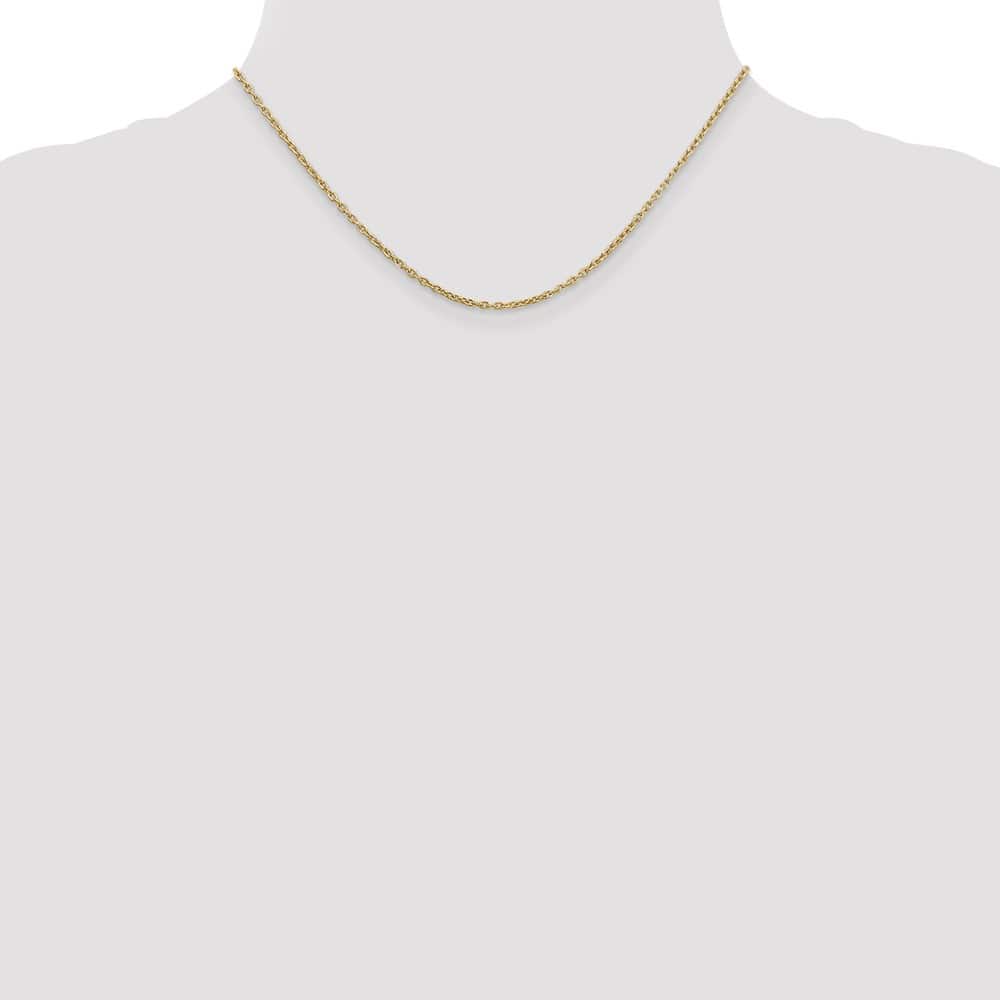 10K Yellow Gold 2mm Round Open Link Cable Chain Size 16
