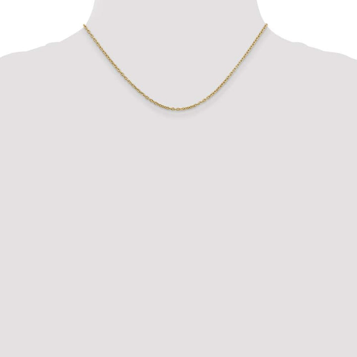 10K Yellow Gold 2mm Round Open Link Cable Chain Size 16