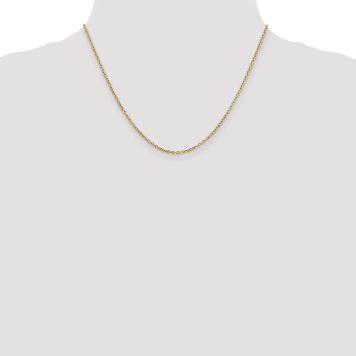 10K Yellow Gold 2mm Round Open Link Cable Chain Size 18