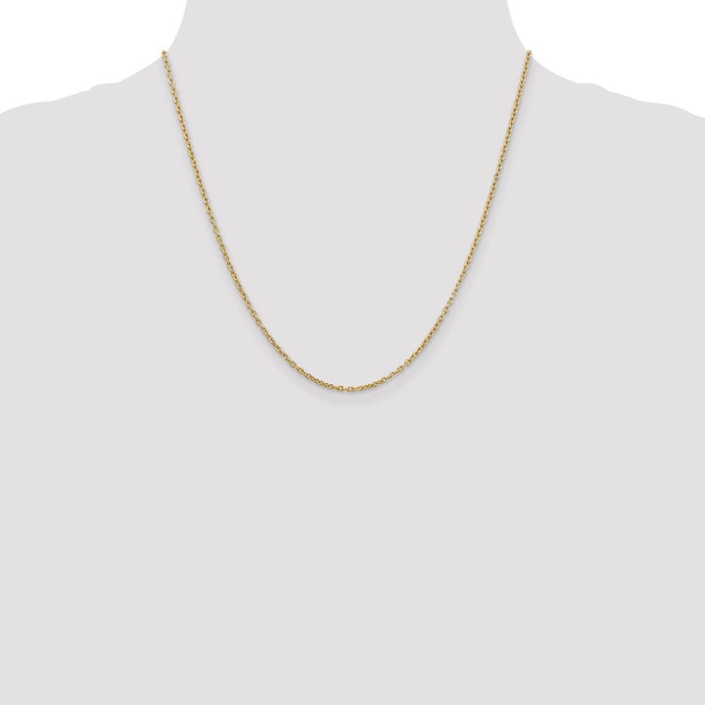10K Yellow Gold 2mm Round Open Link Cable Chain Size 20
