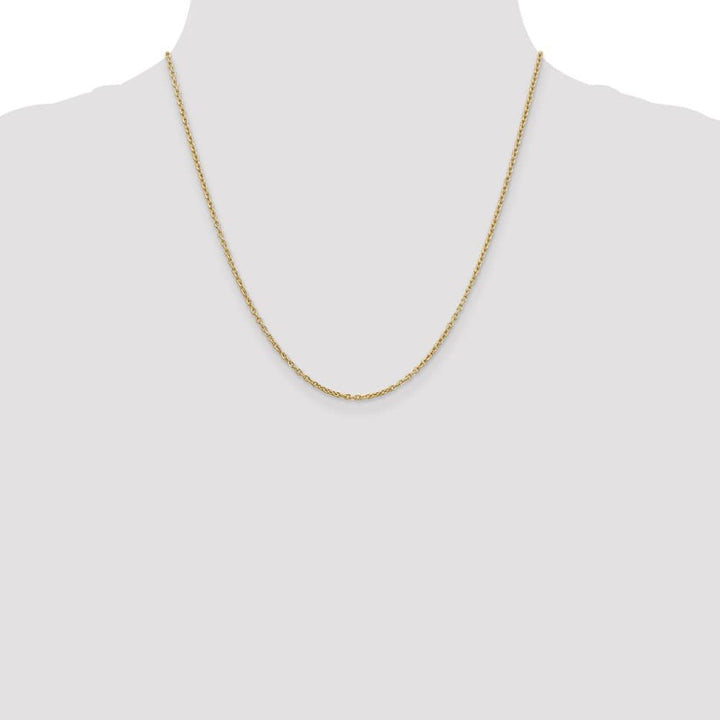 10K Yellow Gold 2mm Round Open Link Cable Chain Size 20
