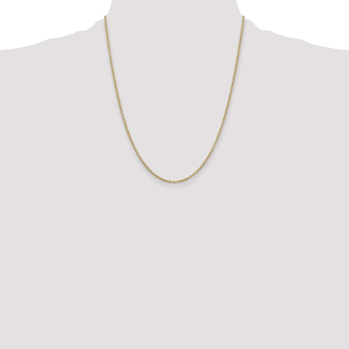 10K Yellow Gold 2mm Round Open Link Cable Chain Size 22