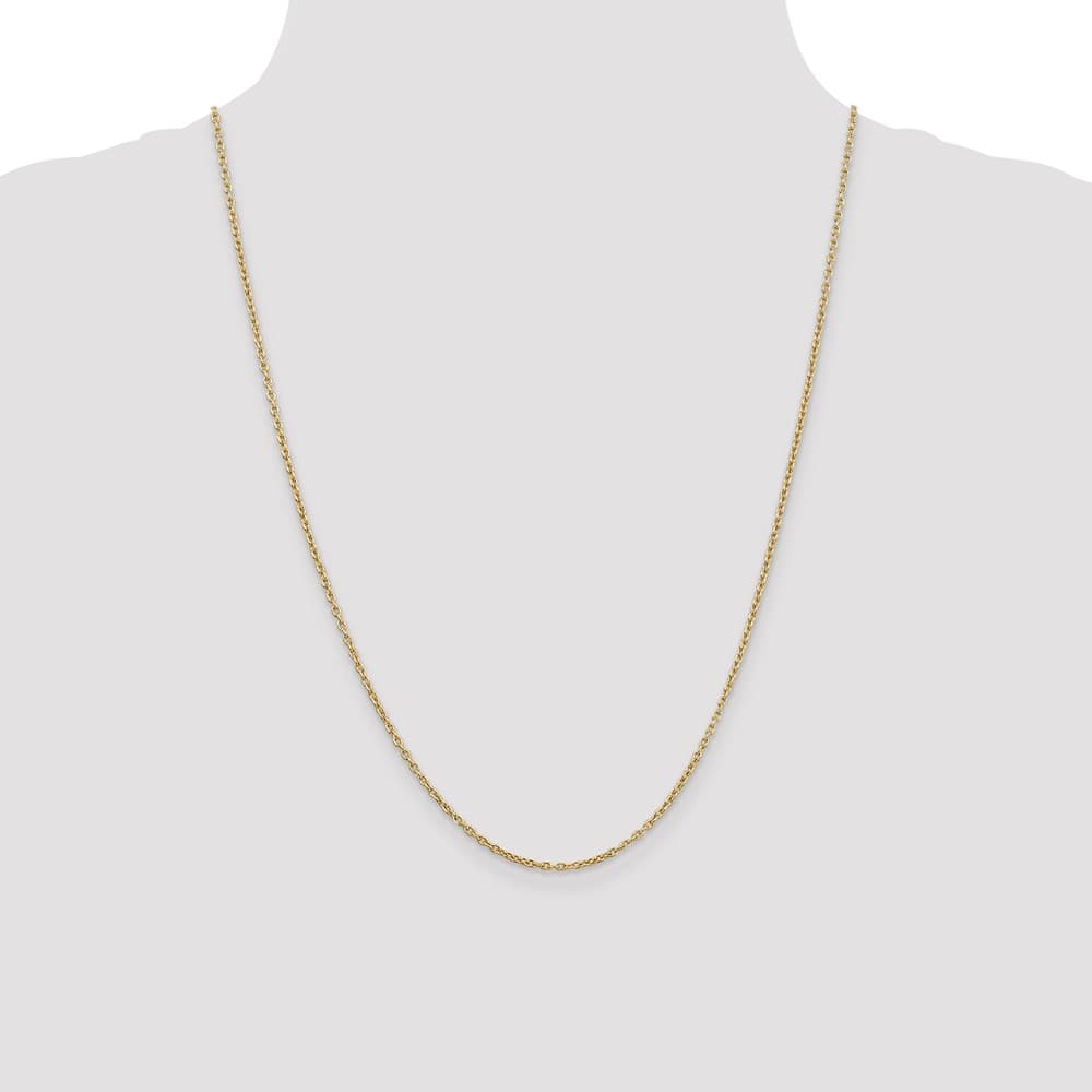 10K Yellow Gold 2mm Round Open Link Cable Chain Size 24