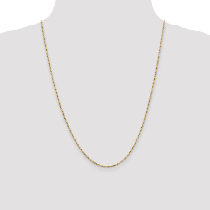 10K Yellow Gold 2mm Round Open Link Cable Chain Size 24
