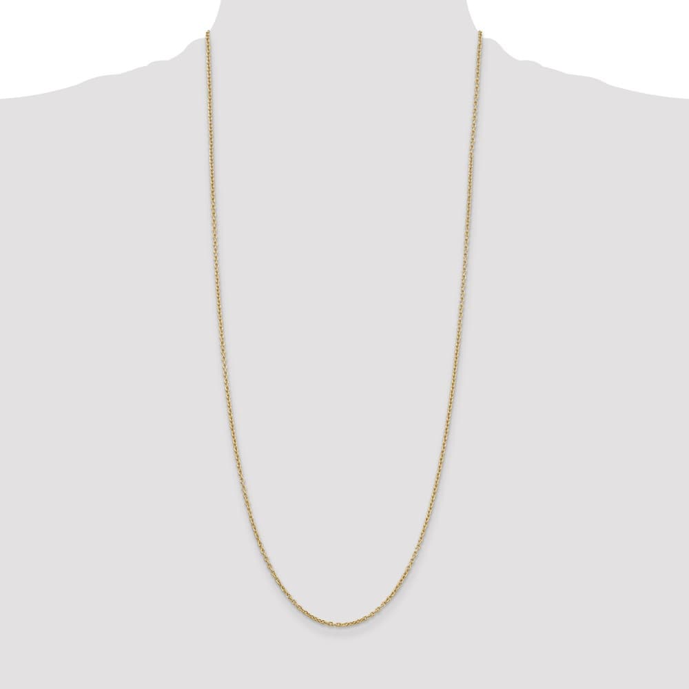 10K Yellow Gold 2mm Round Open Link Cable Chain Size 30