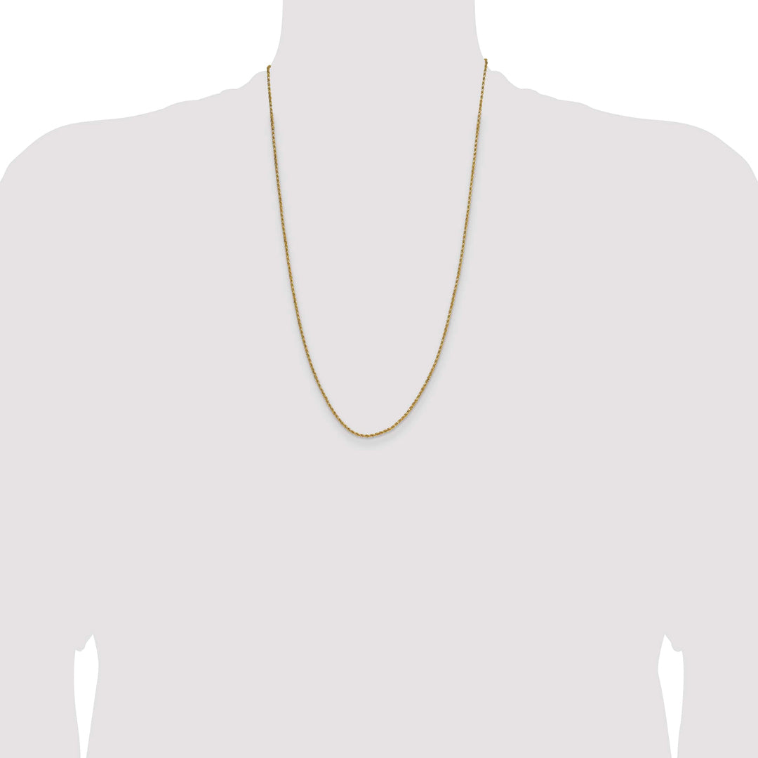 10K Yellow Gold 2mm Semi-Solid D.C. Rope Chain