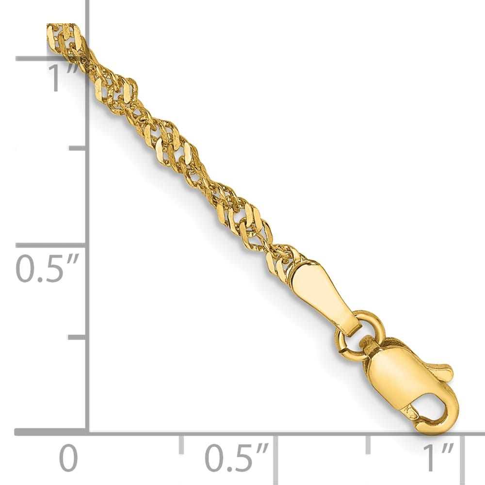 10K Yellow Gold 2mm Singapore Chain