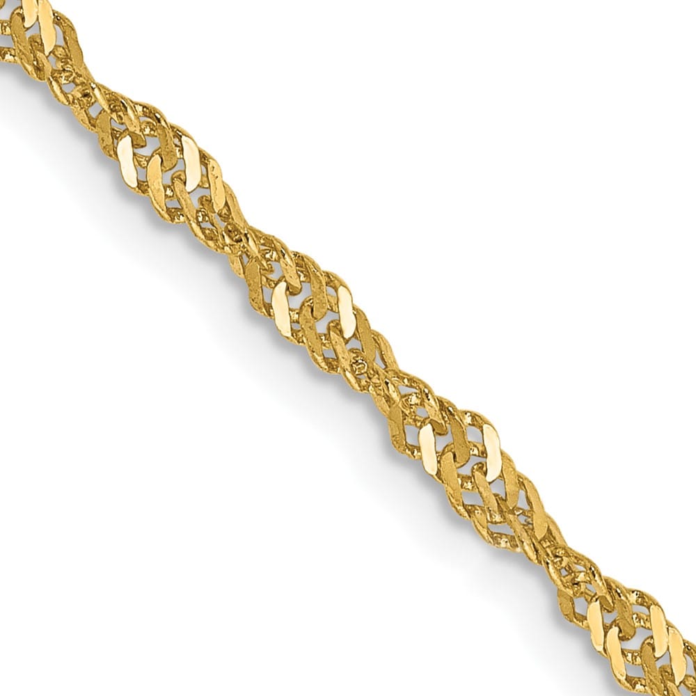 10K Yellow Gold 2mm Singapore Chain