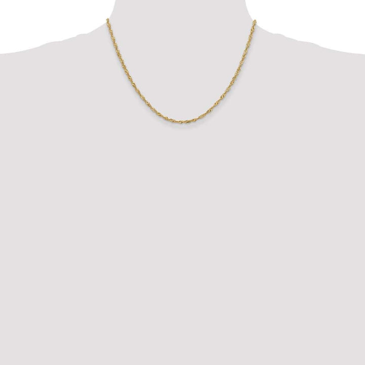 10K Yellow Gold 2mm Singapore Chain Size 18