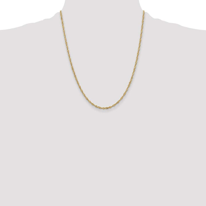 10K Yellow Gold 2mm Singapore Chain Size 22