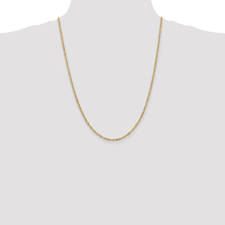 10K Yellow Gold 2mm Singapore Chain Size 24