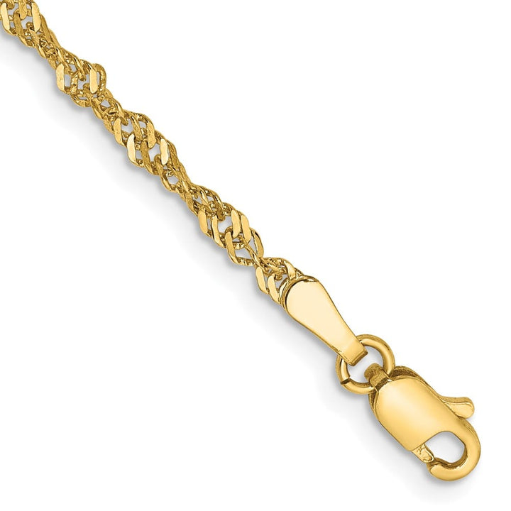 10K Yellow Gold 2mm Singapore Chain Size 7