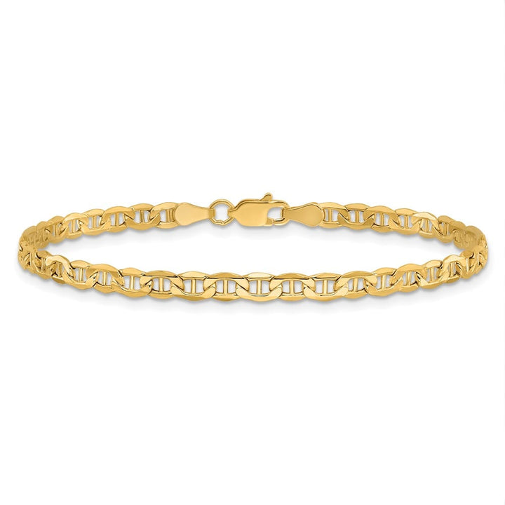 10K Yellow Gold 3.2 mm Semi-Solid Anchor Anklet