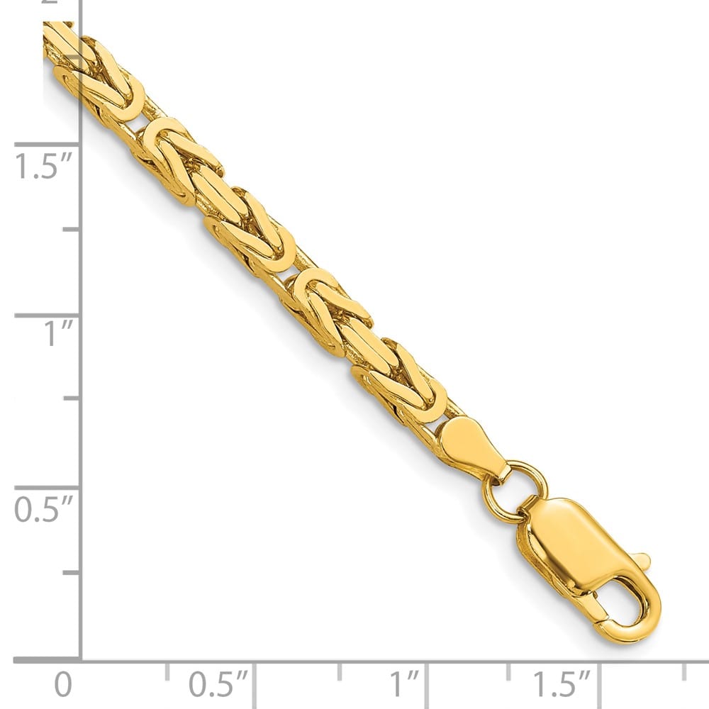 10K Yellow Gold 3.25mm Byzantine Chain