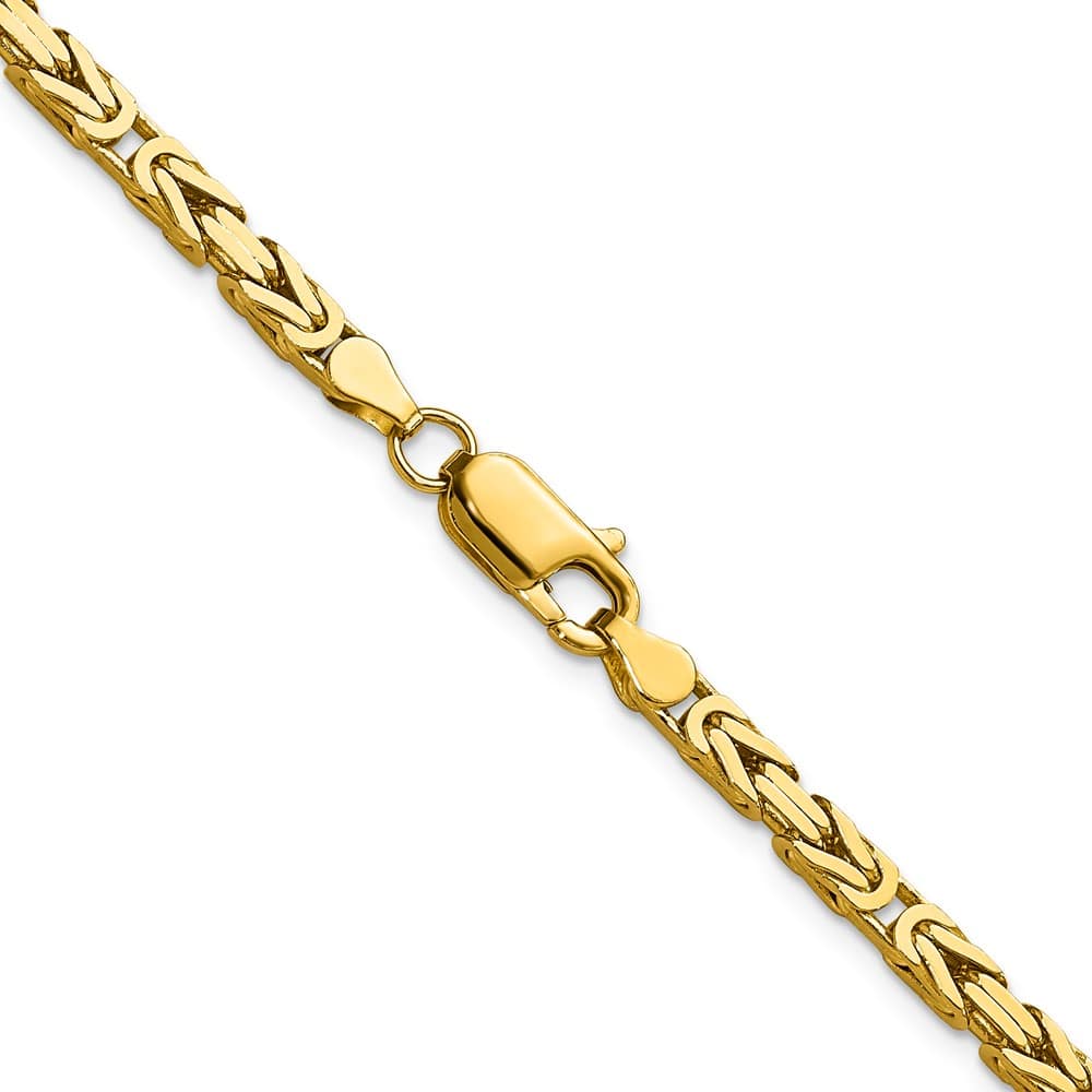 10K Yellow Gold 3.25mm Byzantine Chain
