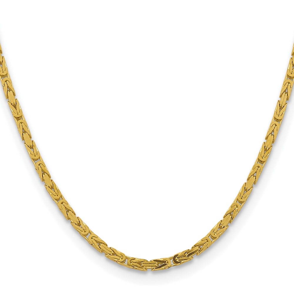 10K Yellow Gold 3.25mm Byzantine Chain