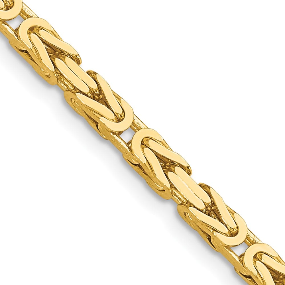 10K Yellow Gold 3.25mm Byzantine Chain